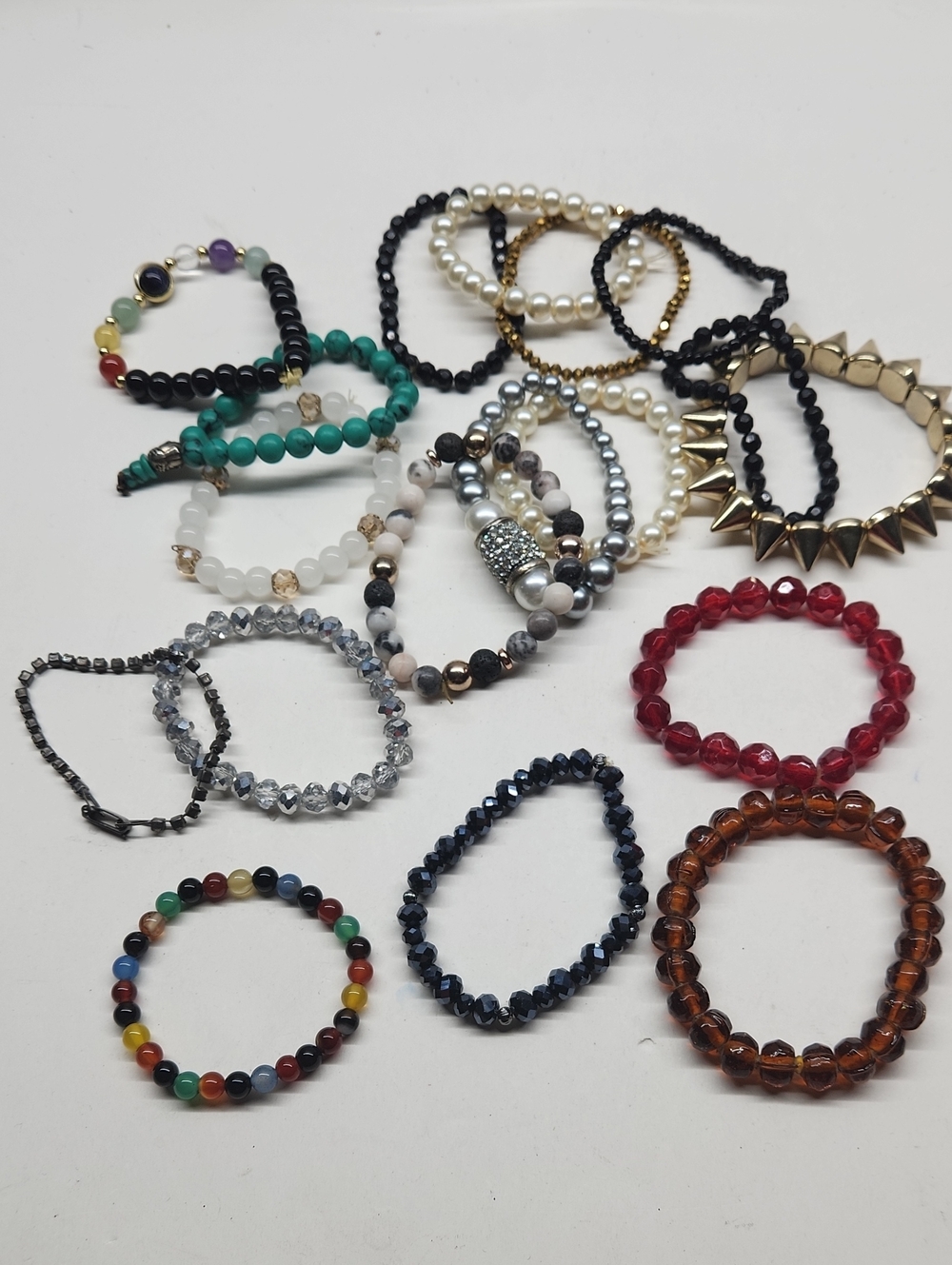 Assorted Women’s Stretch Beaded Bracelet Set - Multi-Color
